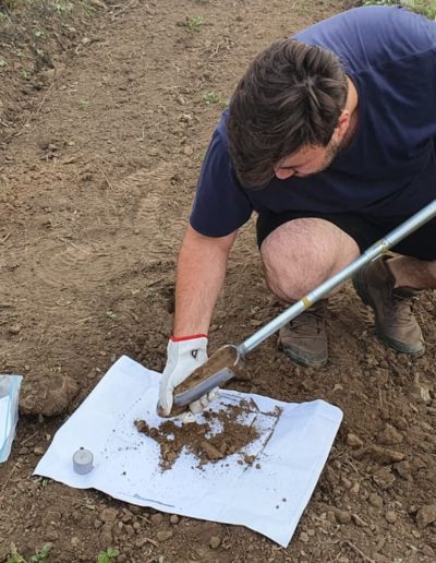 Soil sampling from 30, 60, 90 cm deep